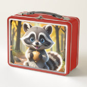 Schattigee Kawaii stijl Racoon met een eikel (Voorkant)