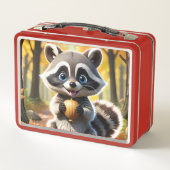 Schattigee Kawaii stijl Racoon met een eikel (Achterkant)