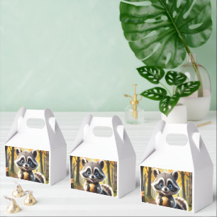 Schattigee Kawaii stijl Racoon met een eikel Bedankdoosjes