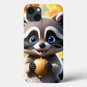 Schattigee Kawaii stijl Racoon met een eikel Case-Mate iPhone Case