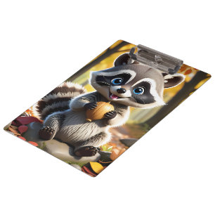 Schattigee Kawaii stijl Racoon met een eikel Klembord