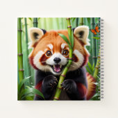 Schattigee Kawaii stijl rode panda met een grote g Notitieboek (Achterkant)