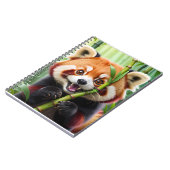 Schattigee Kawaii stijl rode panda met een grote g Notitieboek (Linkerzijde)