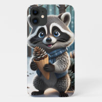 Schattigee Kawaii stijl Wasbeer met een Pine crème