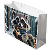 Schattigee Kawaii stijl Wasbeer met een Pine crème Groot Cadeauzakje (Achterkant Gekanteld)