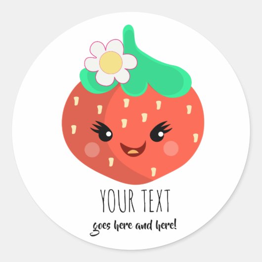 Schattigee  Kawaii Strawberry Stickers (Voorkant)