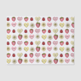 Schattigee Kawaii Strawberry Valentijnsdag Pattern Tissuepapier