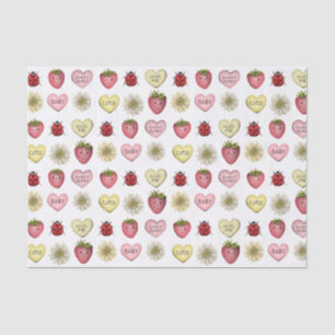 Schattigee Kawaii Strawberry Valentijnsdag Pattern Tissuepapier