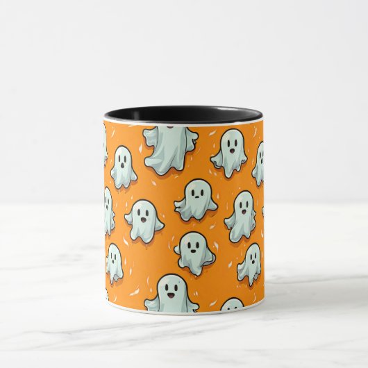 Schattigee Kawaii Style Ghosts in het Sinaasappel Mok (Midden)