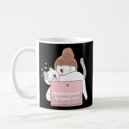 Schattigee Kawaii Style Kinderloze Cat Lady voor K Koffiemok (Links)