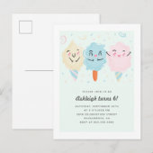 Schattigee Kawaii Sugar Snoep Kinderen Verjaardag Uitnodiging Briefkaart (Voorkant / Achterkant)