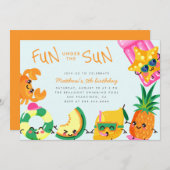 Schattigee Kawaii Summer Fun Under The Sun Verjaar Kaart (Voorkant / Achterkant)