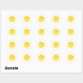 SCHATTIGEE KAWAII SUN happy sunshine illustratie Ronde Sticker (Vel)