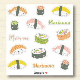 Schattigee Kawaii Sushi Custom-Cut Vinyl Sticker