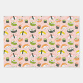 Schattigee Kawaii Sushi en stippen Inpakpapier Vel (Voorkant)