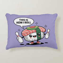 Schattigee Kawaii Sushi met bowlingpinnen Accent Kussen