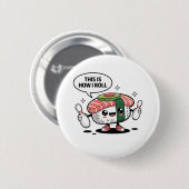 Schattigee Kawaii Sushi met bowlingpinnen Ronde Button 5,7 Cm (Voorkant /achterkant)