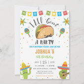 Schattigee Kawaii Taco 'Over een Feestfeest Fiesta Kaart (Voorkant)