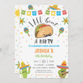 Schattigee Kawaii Taco 'Over een Feestfeest Fiesta Kaart (Voorkant / Achterkant)