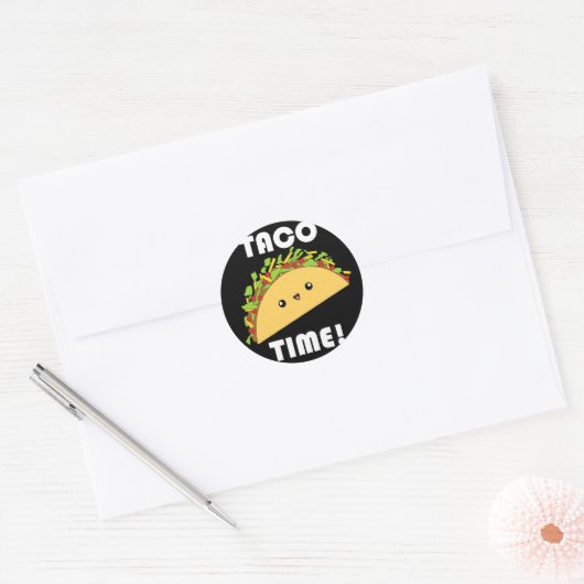 Schattigee kawaii Taco Tijd! stickers (Envelop)