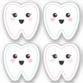 Schattigee kawaii tand sticker (Voorkant)