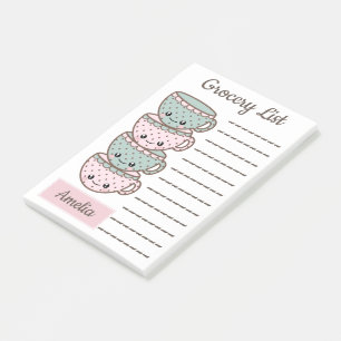 Schattigee Kawaii Teacups gepersonaliseerde boodsc Post-it® Notes