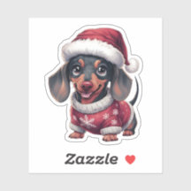 Schattigee Kawaii teckel hond met Santa Hat