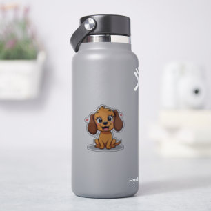 Schattigee kawaii teckel, vertederend gezicht, kle sticker