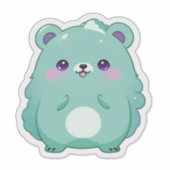 Schattigee Kawaii teddybeer Sticker (Voorkant)