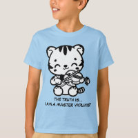 Schattigee Kawaii tijger viool spelen