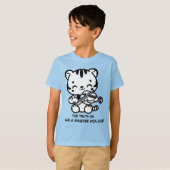 Schattigee Kawaii tijger viool spelen T-shirt (Voorkant volledig)
