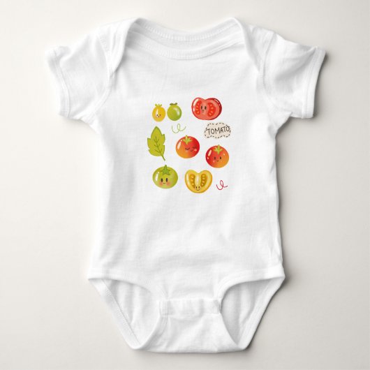Schattigee Kawaii Tomato Clipart Set Romper (Voorkant)