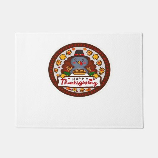 Schattigee Kawaii Turkije - Happy Thanksgiving Cla Deurmat (Voorkant)