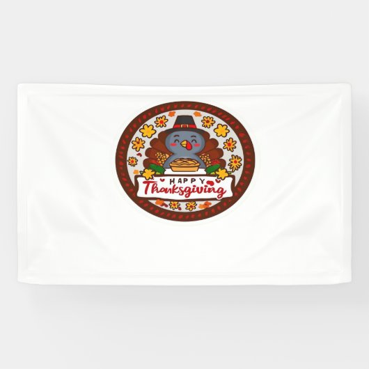 Schattigee Kawaii Turkije - Happy Thanksgiving Cla Spandoek (Horizontaal)