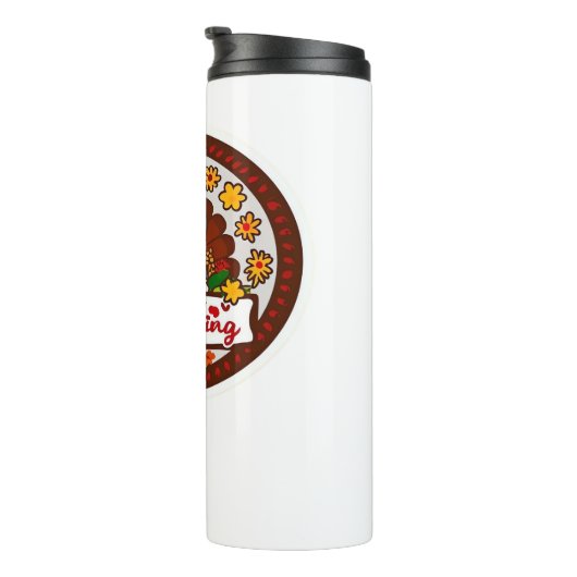 Schattigee Kawaii Turkije - Happy Thanksgiving Cla Thermosbeker (Geroteerd rechts)