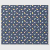 Schattigee Kawaii Umbrella Pattern Wrapping Paper Cadeaupapier (Vlak)