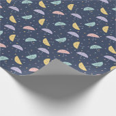 Schattigee Kawaii Umbrella Pattern Wrapping Paper Cadeaupapier (Hoek)