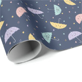 Schattigee Kawaii Umbrella Pattern Wrapping Paper Cadeaupapier (Rol Hoek)
