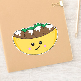 Schattigee Kawaii Vegetarische Falafel in Pitta Br Sticker