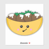 Schattigee Kawaii Vegetarische Falafel in Pitta Br Sticker (Vel)