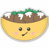Schattigee Kawaii Vegetarische Falafel in Pitta Br Sticker (Voorkant)