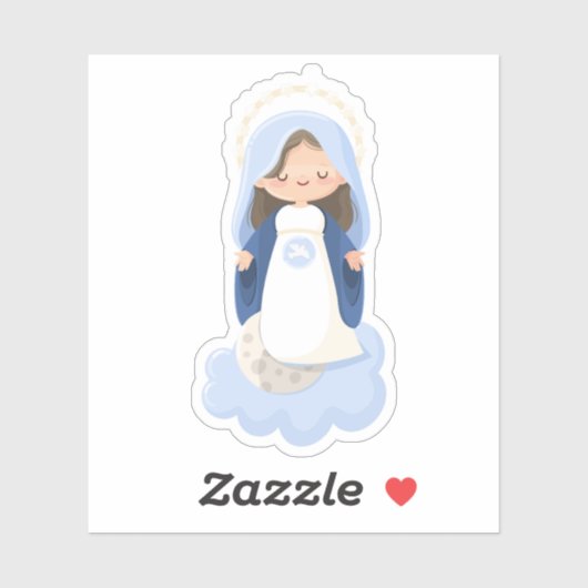 Schattigee Kawaii Virgin Mary Sticker (Vel)