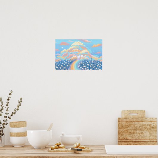 Schattigee Kawaii Wallpaper poster print (Keuken)