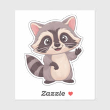 Schattigee Kawaii wasbeer Sticker - Schattige Fore