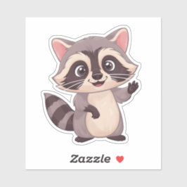 Schattigee Kawaii wasbeer Sticker - Schattige Fore