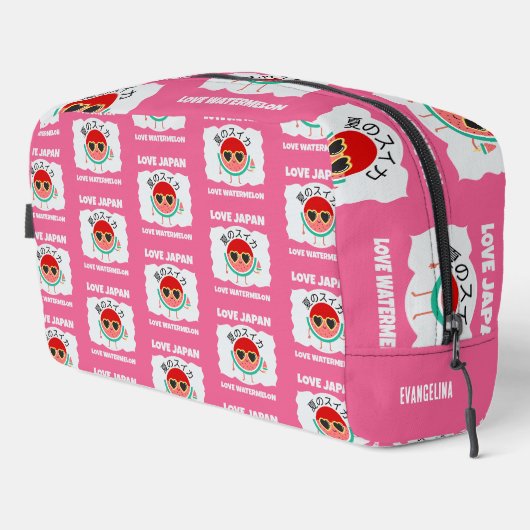 Schattigee Kawaii WATERMELOEN LOVE JAPAN Zomerfrui Toilettasje (Rechterhoek)