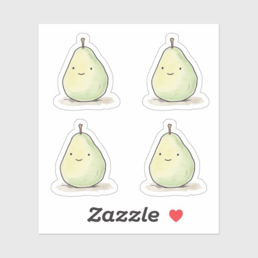 Schattigee kawaii Waterverf peer Sticker (Vel)