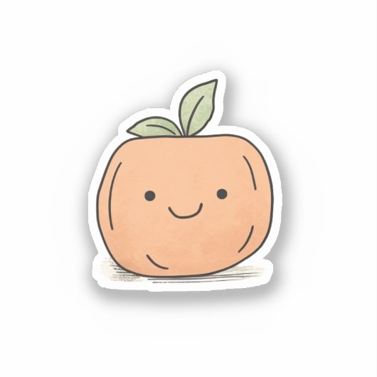 Schattigee Kawaii Waterverf pompoen Sticker (Voorkant)