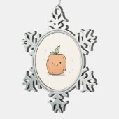 Schattigee Kawaii Waterverf pompoen Tin Sneeuwvlok Ornament (Rechts)