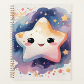 Schattigee Kawaii Waterverf Star Nursery Baby Planner (Voorkant)